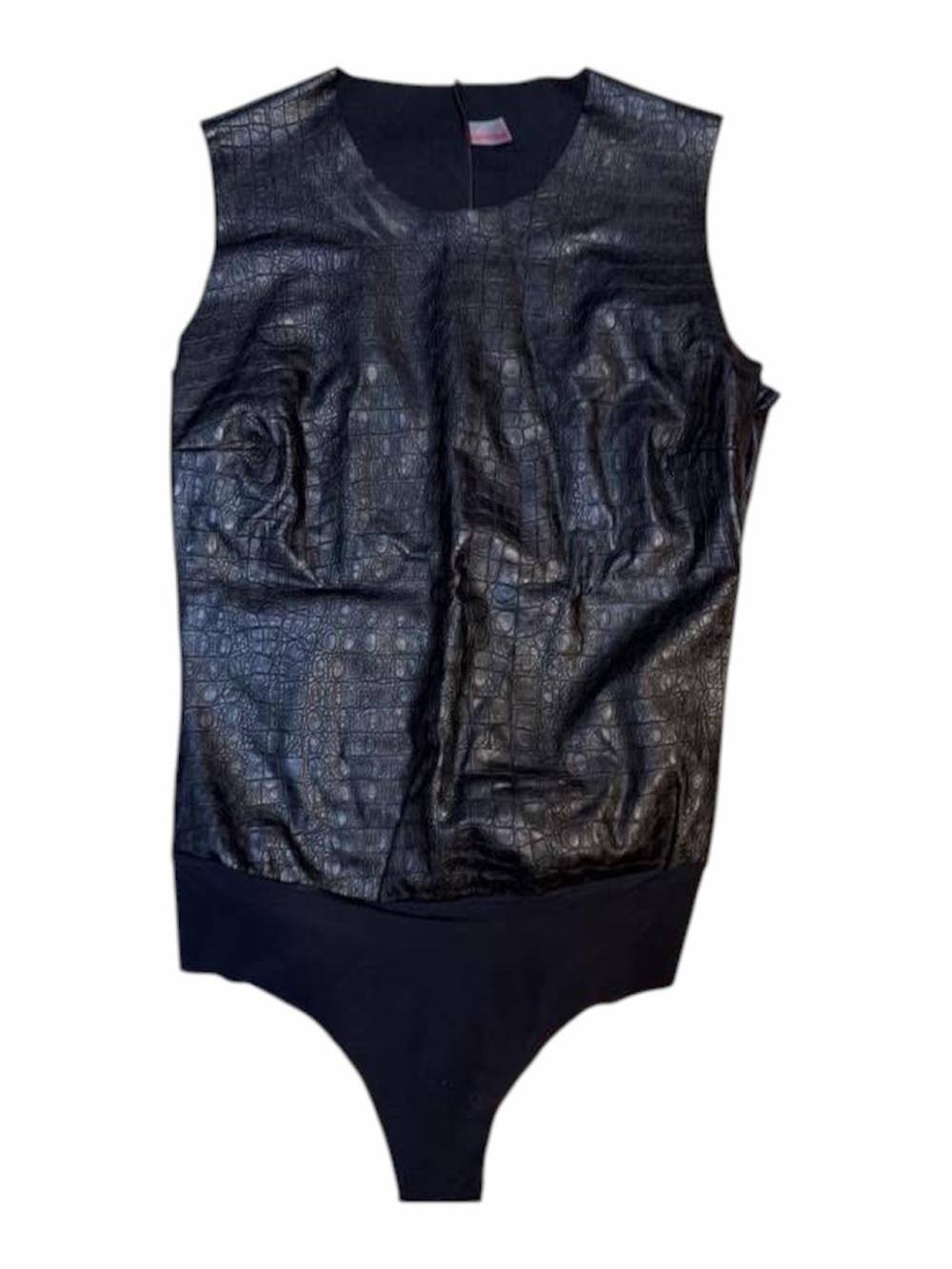 COMMANDO Animal Faux Leather Bodysuit – Black Croc | NWT | Size Small